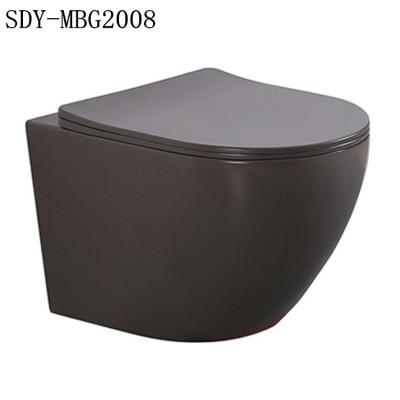 ceramic New design matt color wall hung toilet bowl wall mounted wc toilet color