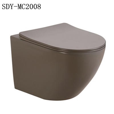 ceramic  bathroom rimless wall toilet matt color wall hung toilet and bidet