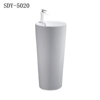 hot sale cheap price round  pedestal basin hand wash sink ceramic column basin