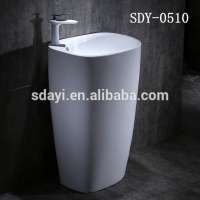 Hot sale ceramic pedestal basin bathroom big size wash sink with stand