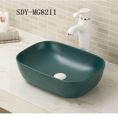 ceramic color bathroom sink wash basin  matt black  gray  green color art basin