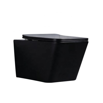 Ceramic bathroom wc wall hung mounted color toilet bowl black toilet