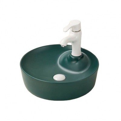 ceramic matt black color wash basin bathroom sink green color wash basin